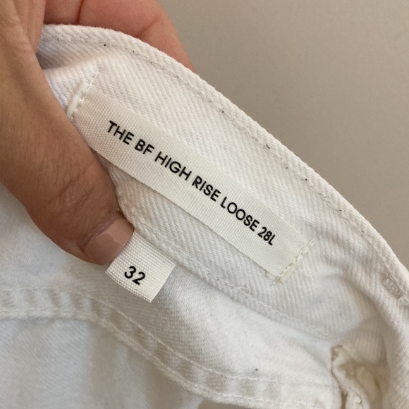 Denim Forum Jeans Womens 32 x 29 White The BF High Rise Loose 90s Straight Leg - Picture 9 of 12